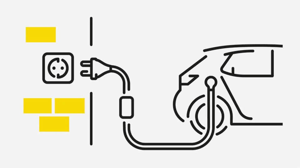 Opel e-mobilnost - Kabeli: kućna utičnica, ilustracija