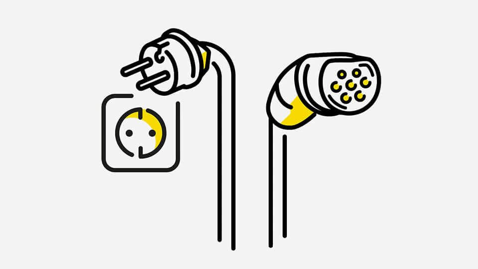 Opel e-mobilnost - Kabeli: kućna utičnica, ilustracija